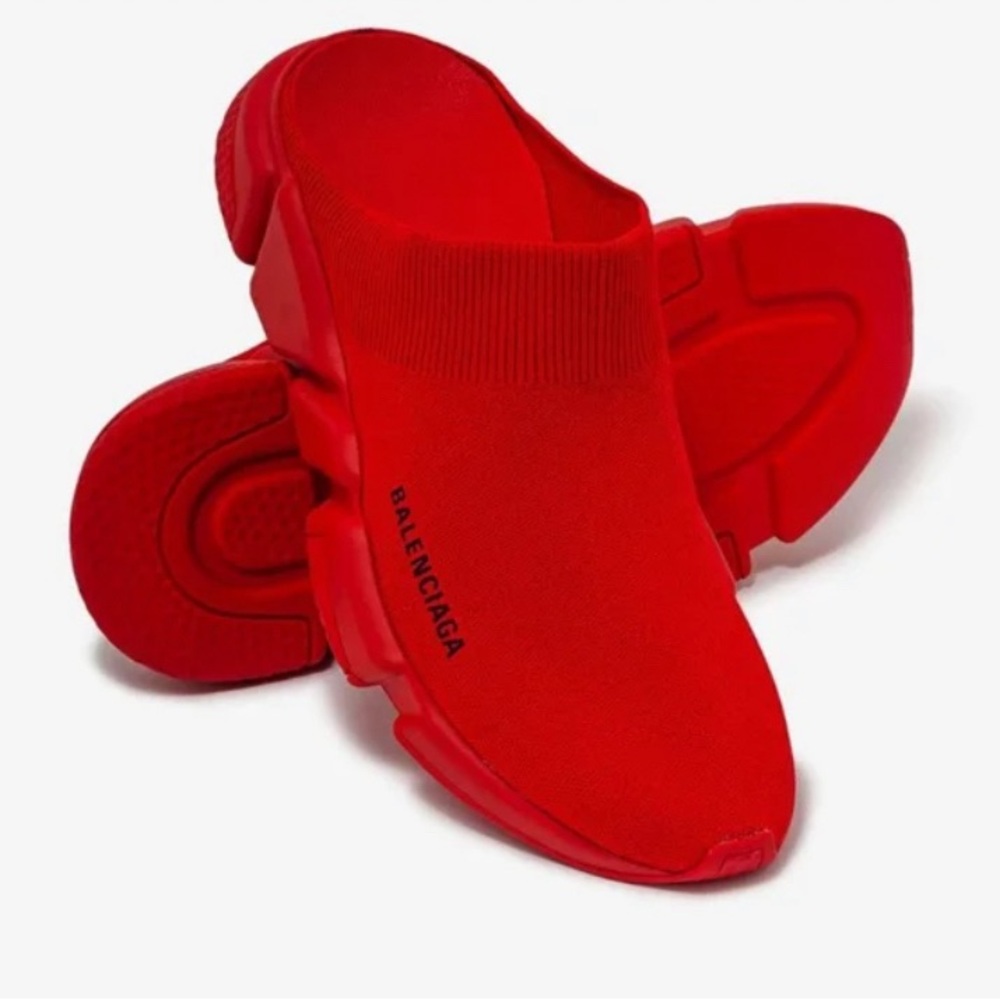 New Authentic Balenciaga Red Speed Mule sneakers Sandals